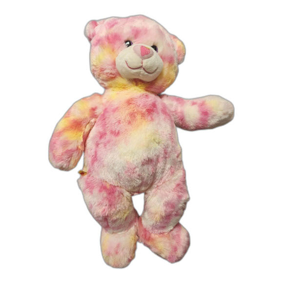 Build a Bear BABW Bear Dairy Queen Strawberry Blizzard Tye Dye Pink Yellow - Picture 1 of 8